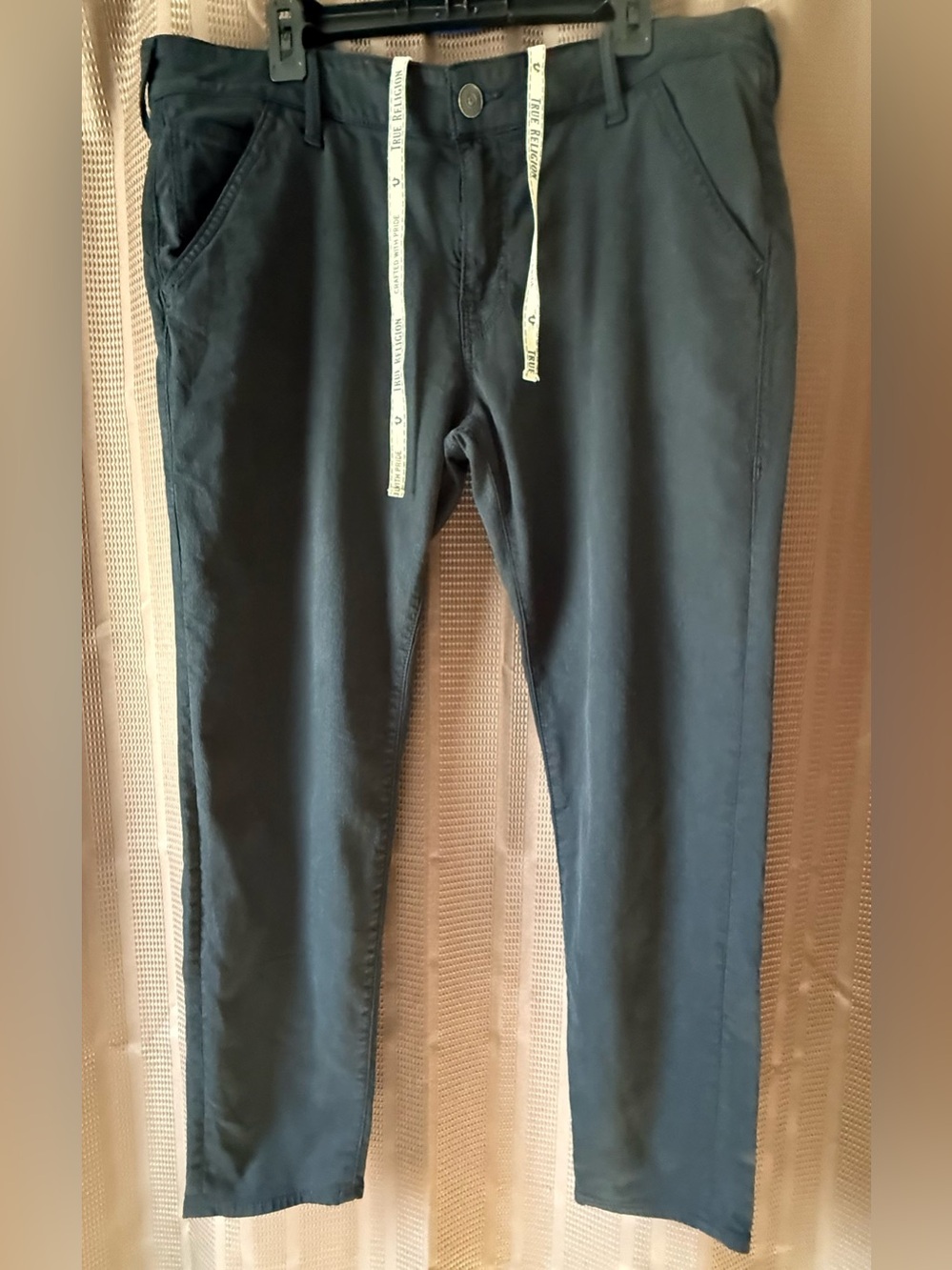 True Religion Finn Slim Tapered Pants Black Size 38 Drawstring